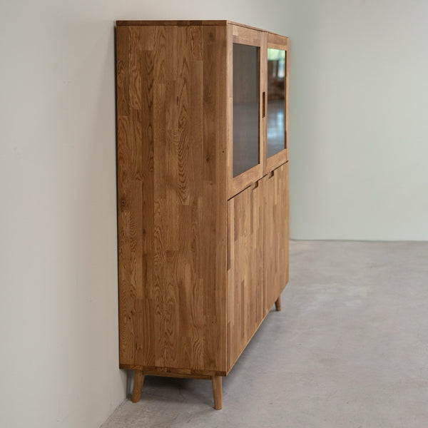 Armario Vitrina de madera maciza de roble Escandi 3 | NordicStory