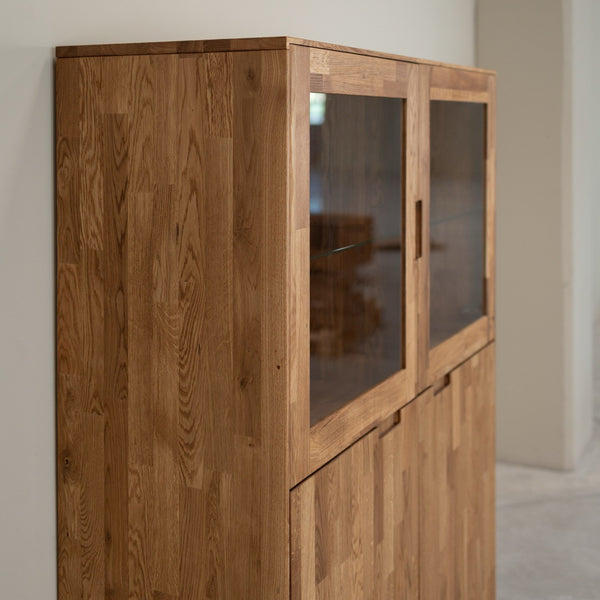 Armario Vitrina de madera maciza de roble Escandi 3 | NordicStory
