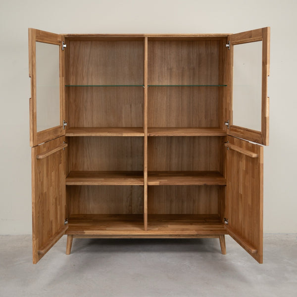 Armario Vitrina de madera maciza de roble Escandi 3 | NordicStory