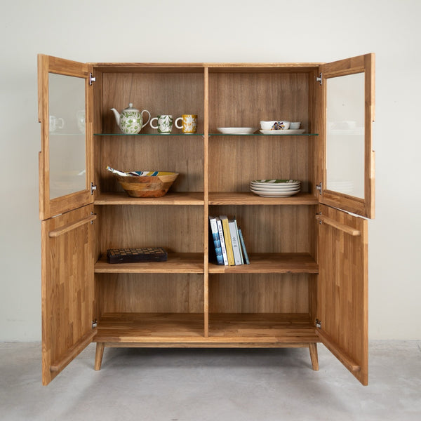 Armario Vitrina de madera maciza de roble Escandi 3 | NordicStory
