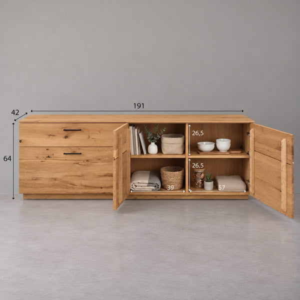 Cómoda aparador de madera maciza de roble Arvik 1 | NordicStory