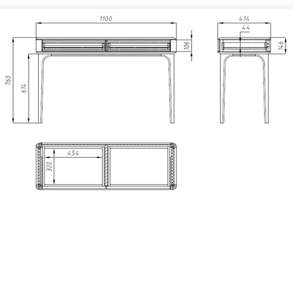 Mesa tocador de madera maciza roble Oxford | NordicStory