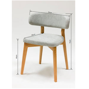 Pack de 2 o 4 Sillas de Comedor de Madera Maciza de Roble Claus, tapizado Gris o Marron | NordicStory
