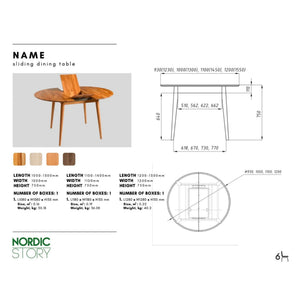 Mesa de comedor redonda y extensible de madera maciza de roble Escandi 3 | NordicStory
