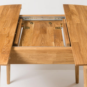 Mesa de comedor redonda y extensible de madera maciza de roble Escandi 3 | NordicStory