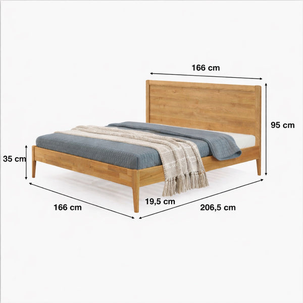 cama matrimonio de madera maciza Milan