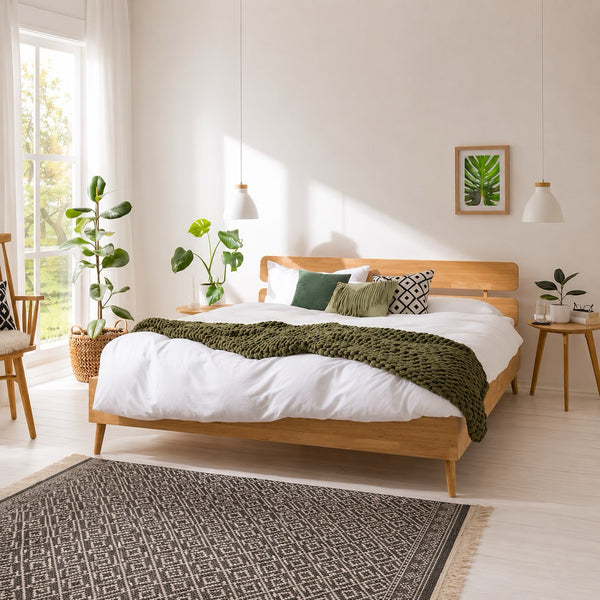 Cama de madera maciza de roble Escandi 2 | NordicStory