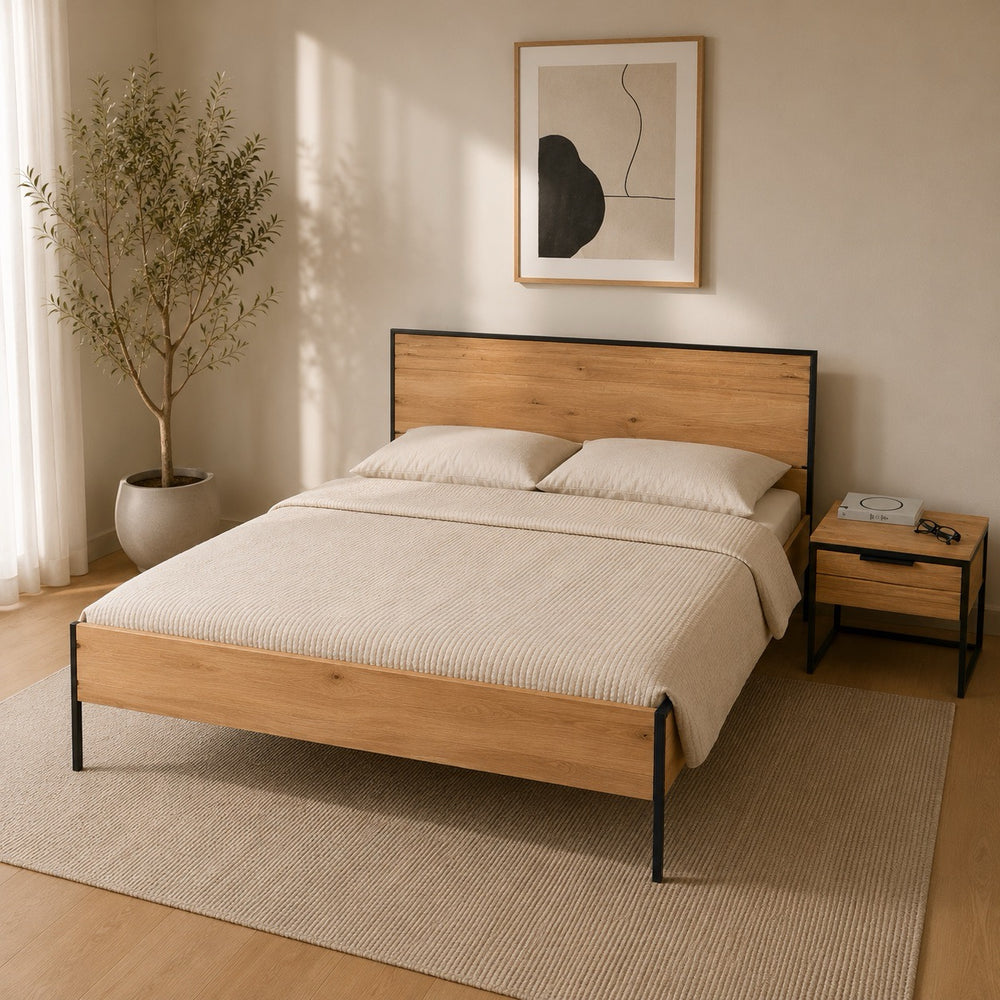 Cama de madera maciza roble Runa | NordicStory