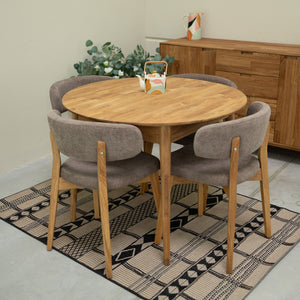 Pack de 2 o 4 Sillas de Comedor de Madera Maciza de Roble Claus, tapizado Gris o Marron | NordicStory