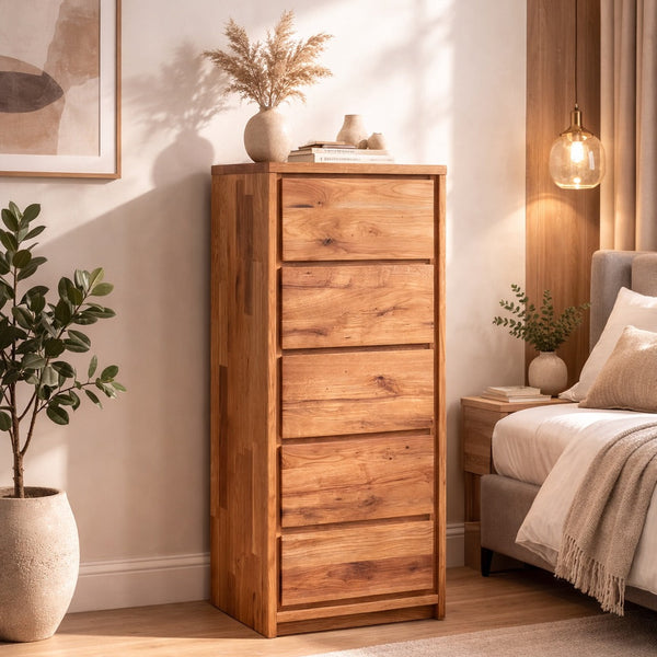 Cómoda alta de madera maciza de roble Oregon | NordicStory