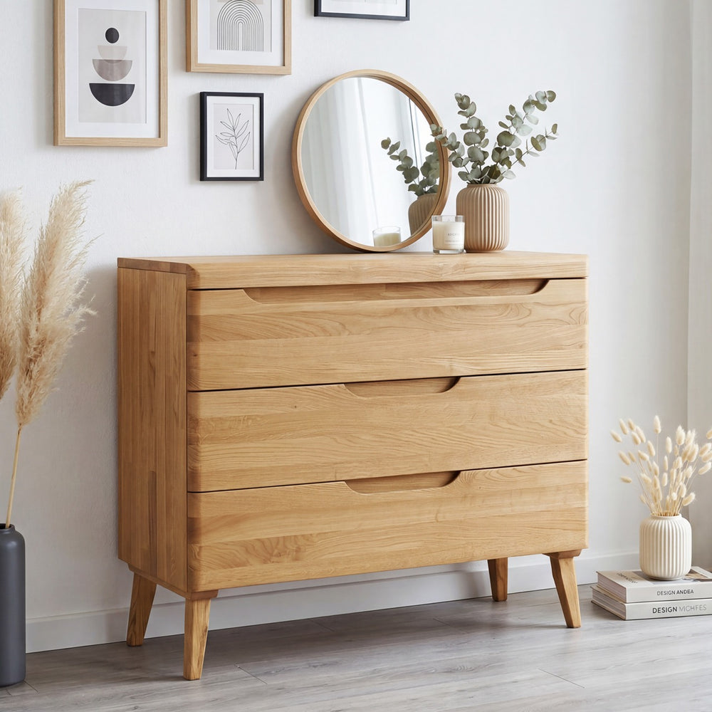 Cómoda de madera maciza roble Milan  | NordicStory