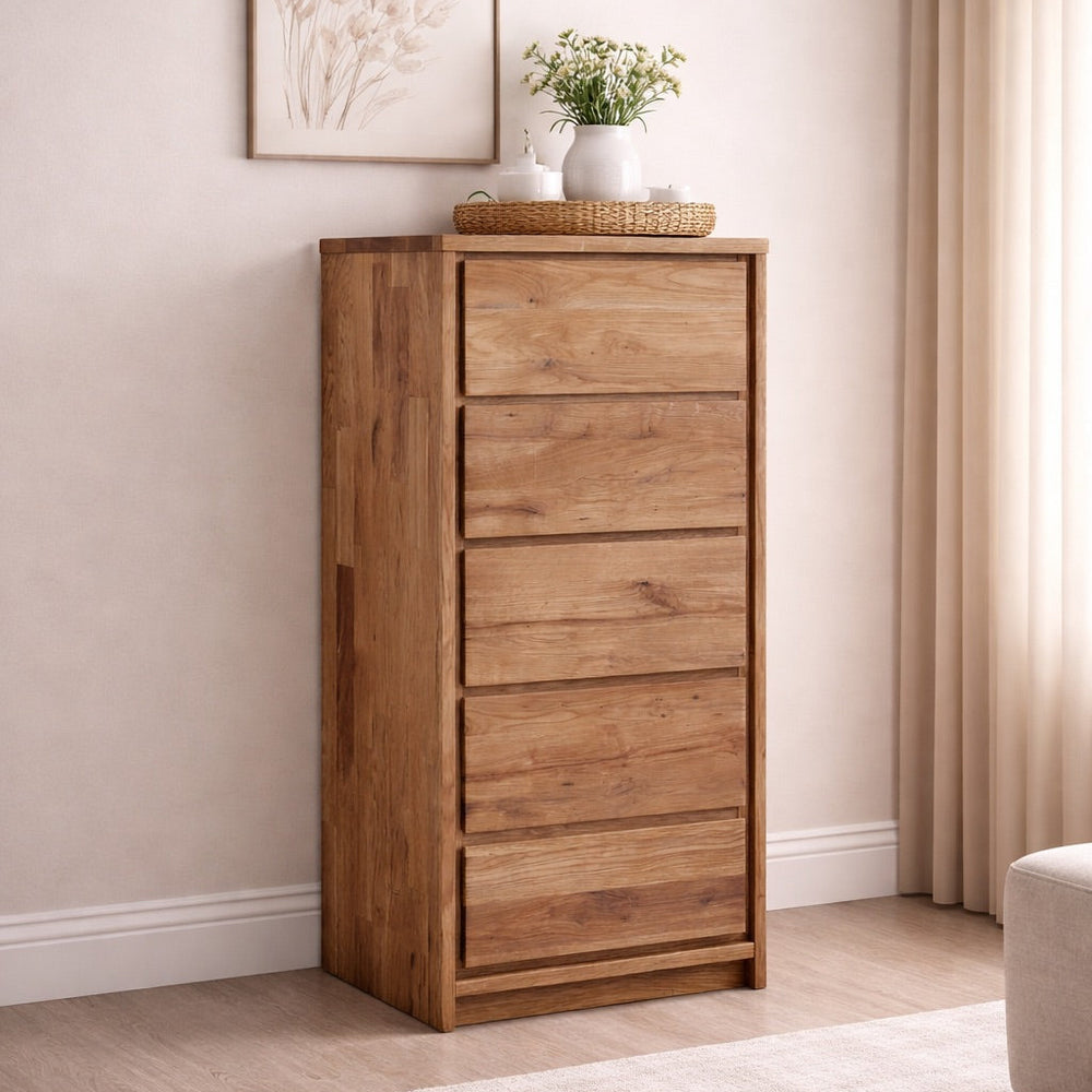 Cómoda alta de madera maciza de roble Oregon | NordicStory