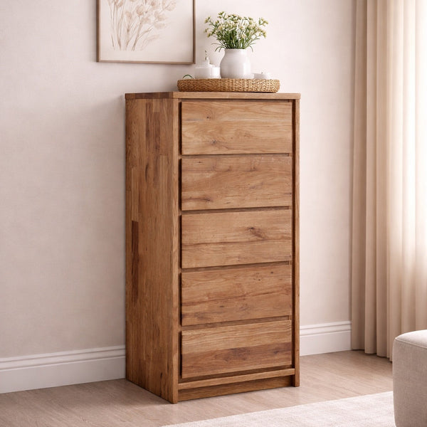 Cómoda alta de madera maciza de roble Oregon | NordicStory