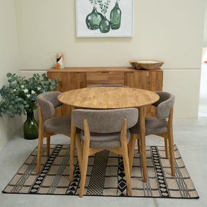 Mesa de comedor redonda y extensible de madera maciza de roble Escandi 3 | NordicStory