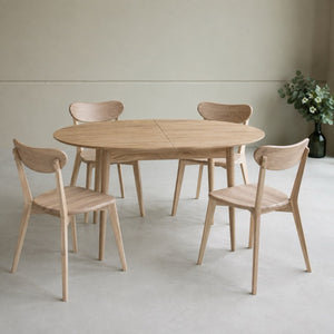 Mesa de comedor ovalada y extensible de madera maciza de roble Escandi 2 | NordicStory