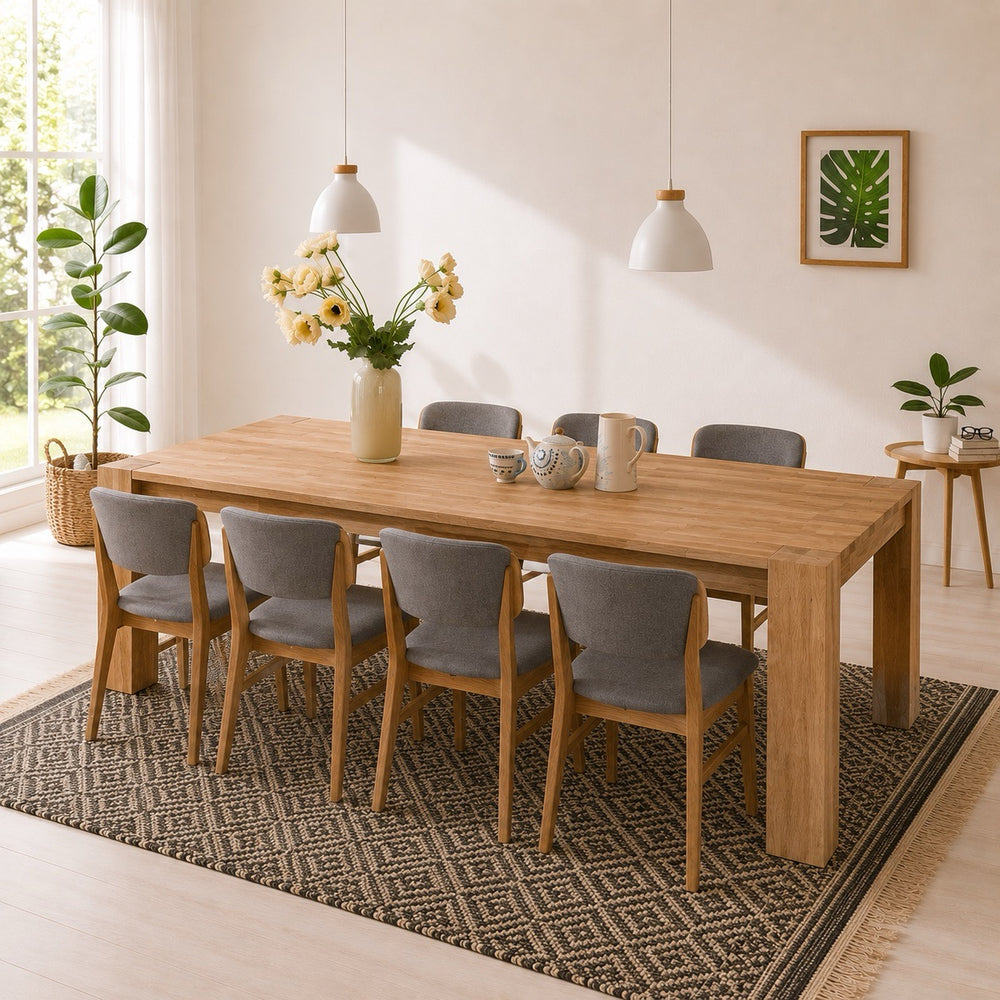 Mesa de comedor de madera maciza de roble Mauritz 3 | NordicStory