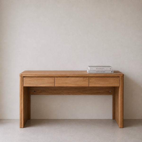 Mesa escritorio de madera maciza de roble Elsa | NordicStory