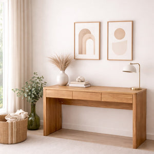 Mesa escritorio de madera maciza de roble Elsa | NordicStory