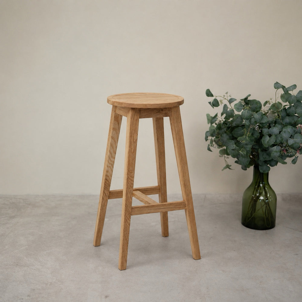 Pack de 2 Taburetes de Bar de Madera Maciza de Roble Diana | NordicStory