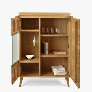 Armario Vitrina de madera maciza de roble Milan 3 | NordicStory