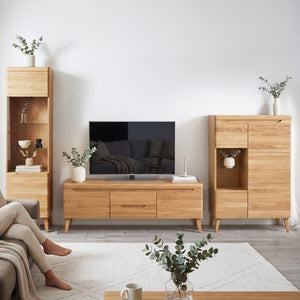 Armario Vitrina de madera maciza de roble Milan 1 | NordicStory
