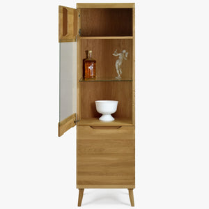 Armario Vitrina de madera maciza de roble Milan 1 | NordicStory