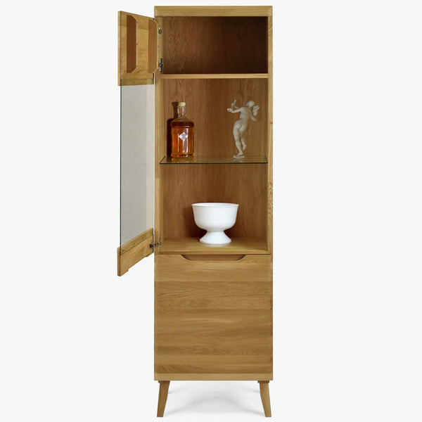 Armario Vitrina de madera maciza de roble Milan 1 | NordicStory