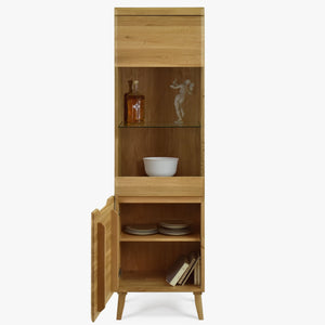 Armario Vitrina de madera maciza de roble Milan 1 | NordicStory