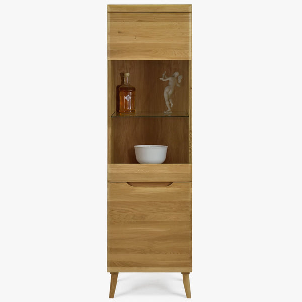 Armario Vitrina de madera maciza de roble Milan 1 | NordicStory