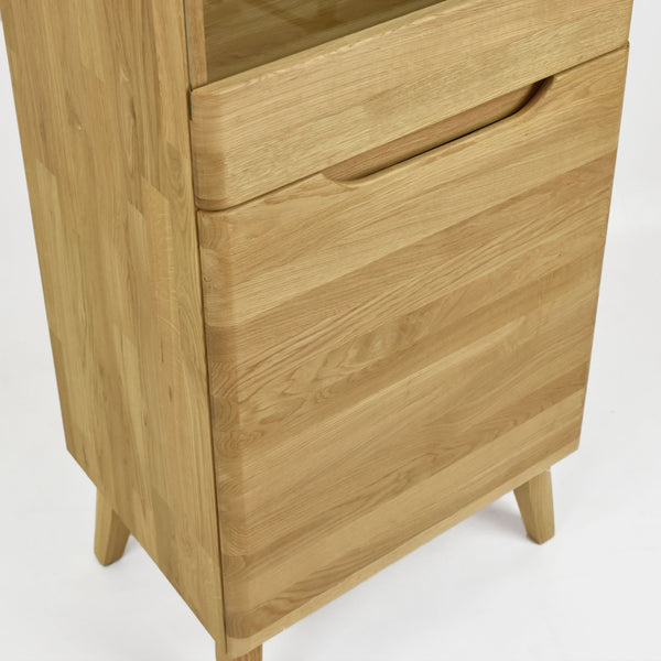 Armario Vitrina de madera maciza de roble Milan 1 | NordicStory
