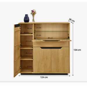Vitrina de madera maciza roble Bremen  | NordicStory