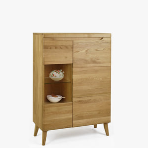 Armario Vitrina de madera maciza de roble Milan 3 | NordicStory